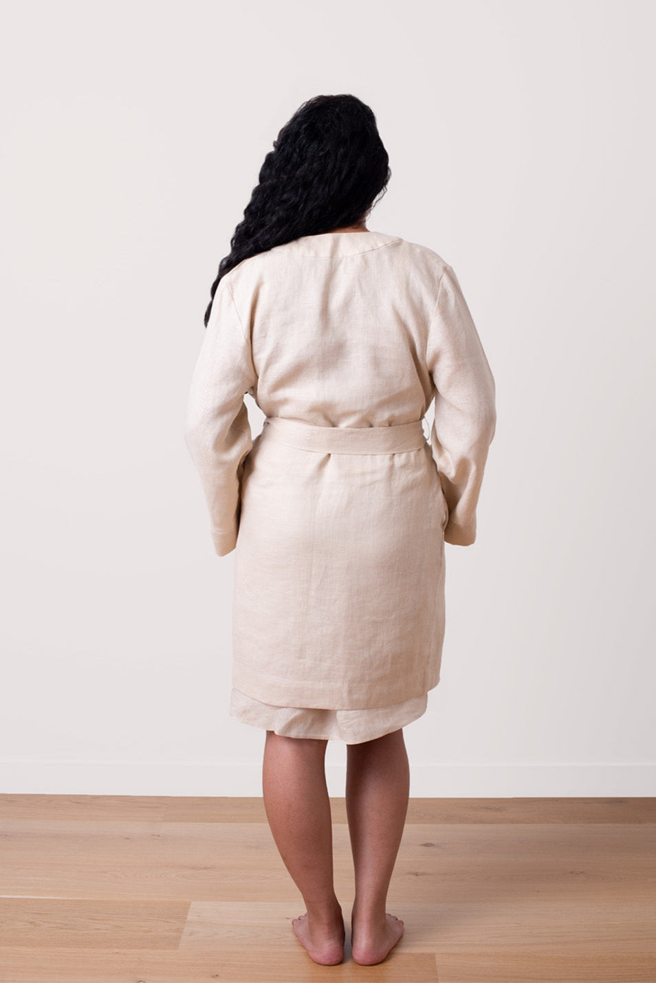 "Libby", The Liberty Organic Linen Robe - Sand