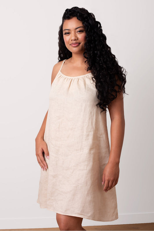 Sunkissed Linen Dress - Organic Linen - Sand