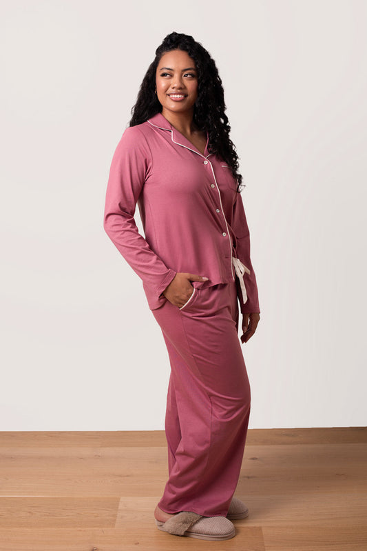 Sundown Cotton Piped PJ Set - Sugarplum