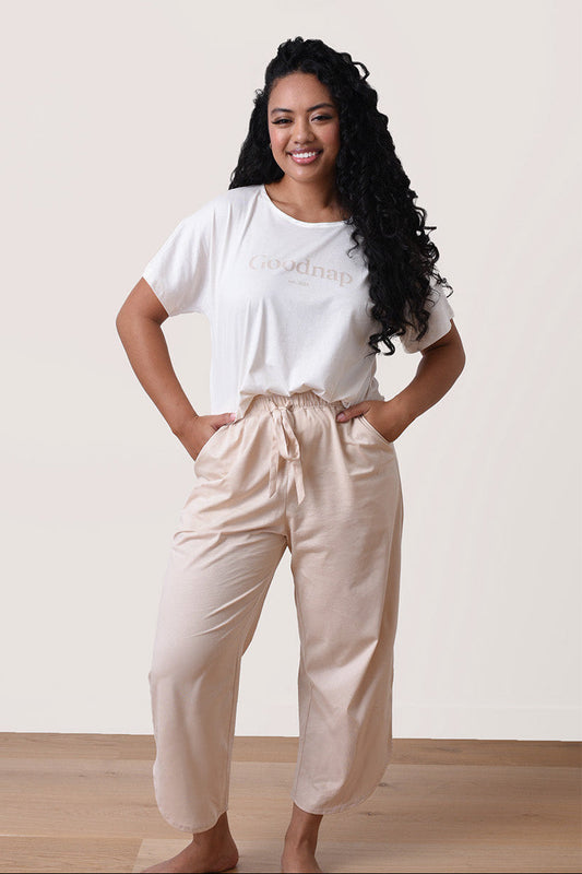 The Classic Organic Cotton Jersey Sokha Sleep Tee - Off-White
