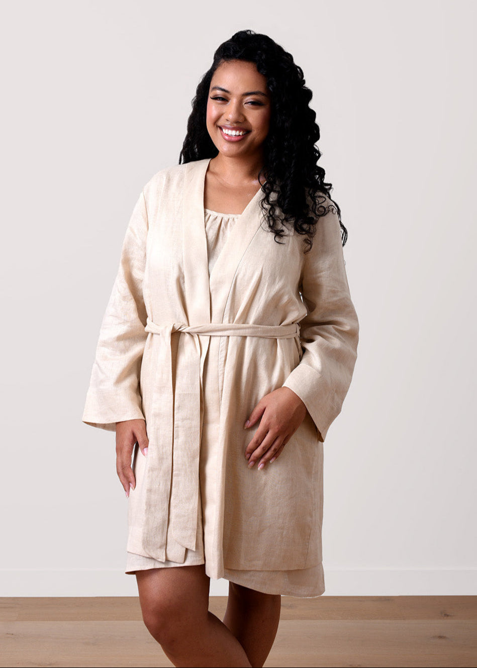 Renew Linen Robe – Sand