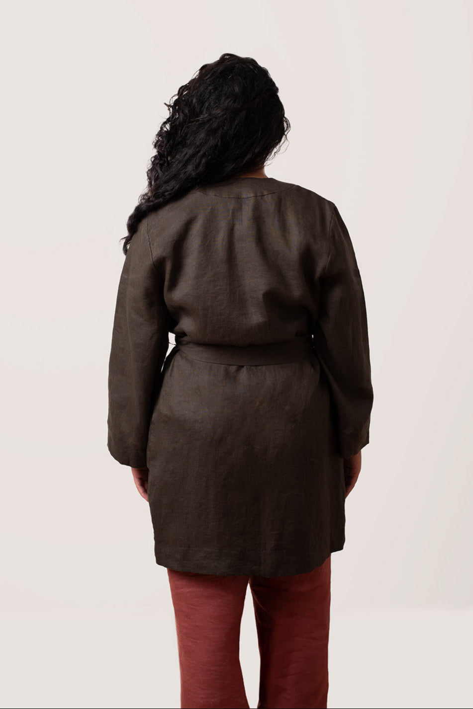 Renew Linen Robe – Moss