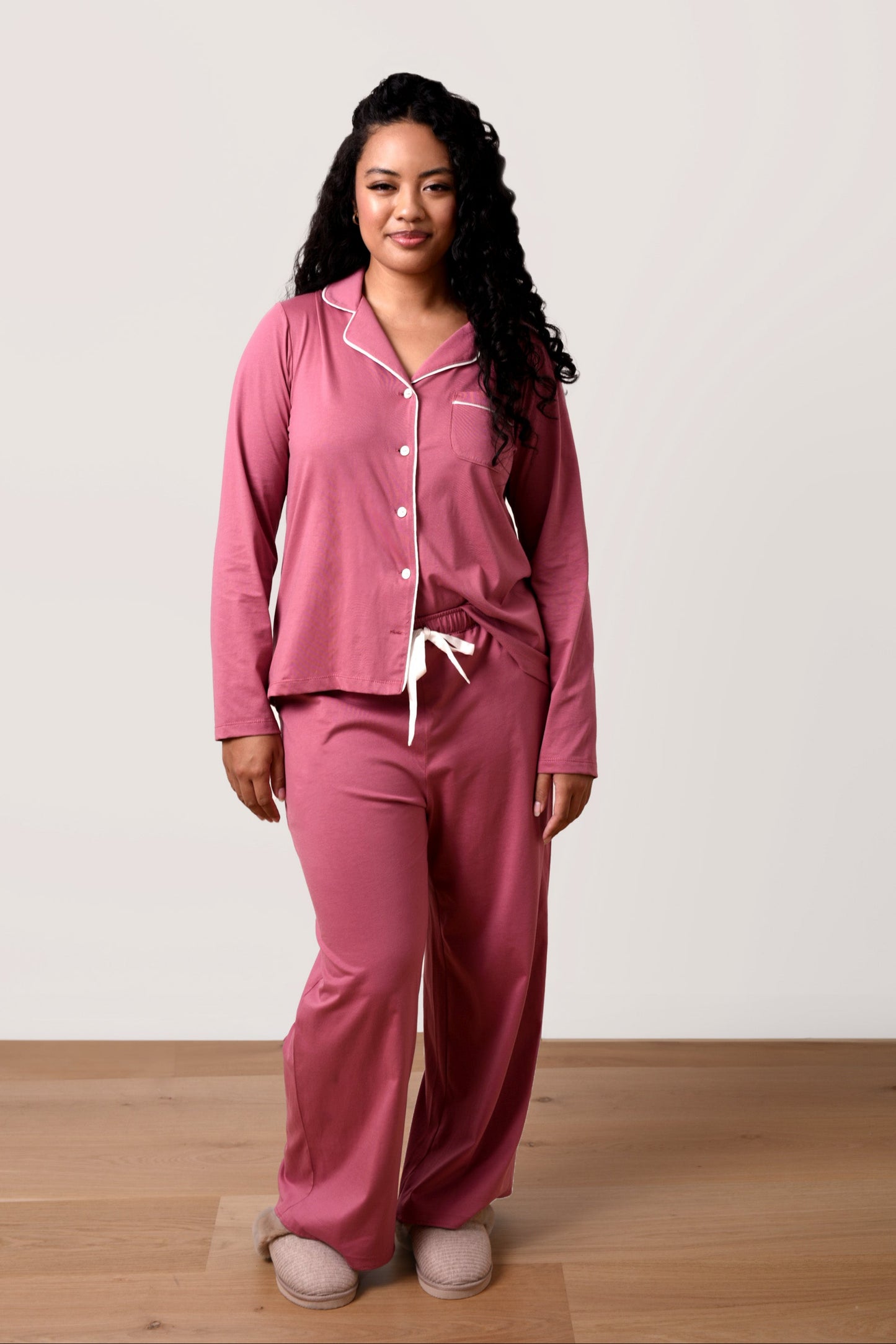 Sundown Cotton Piped PJ Set - Sugarplum