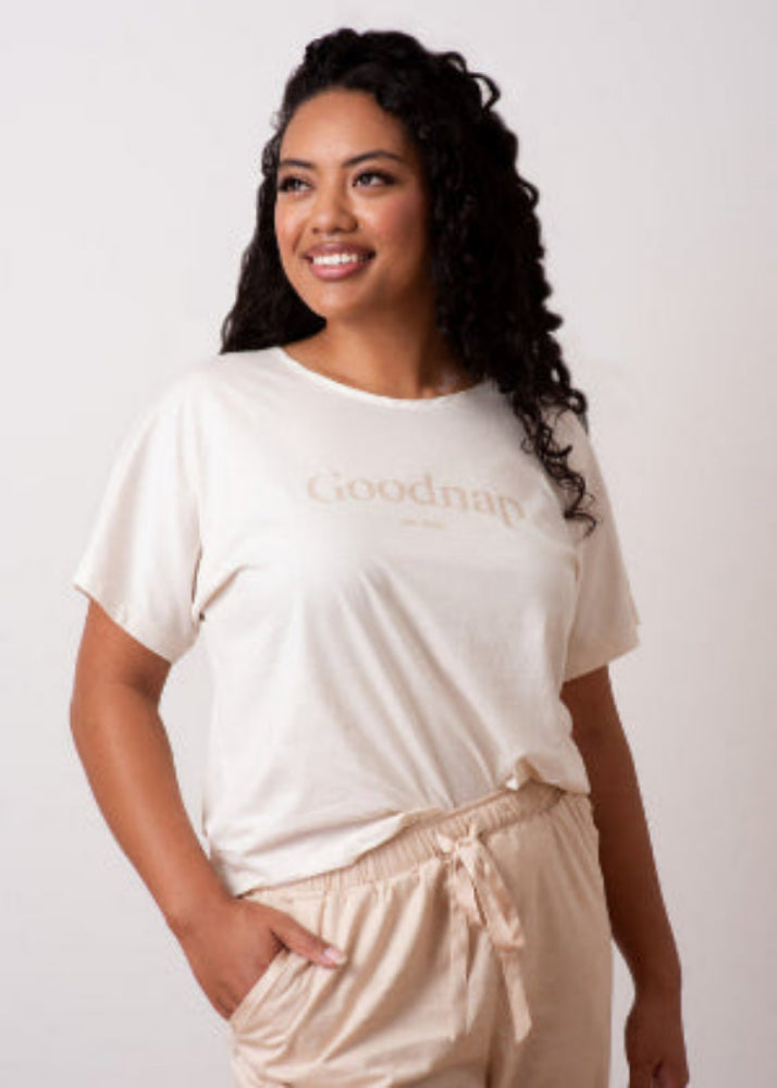 The Classic Organic Cotton Jersey Sokha Sleep Tee - Off-White