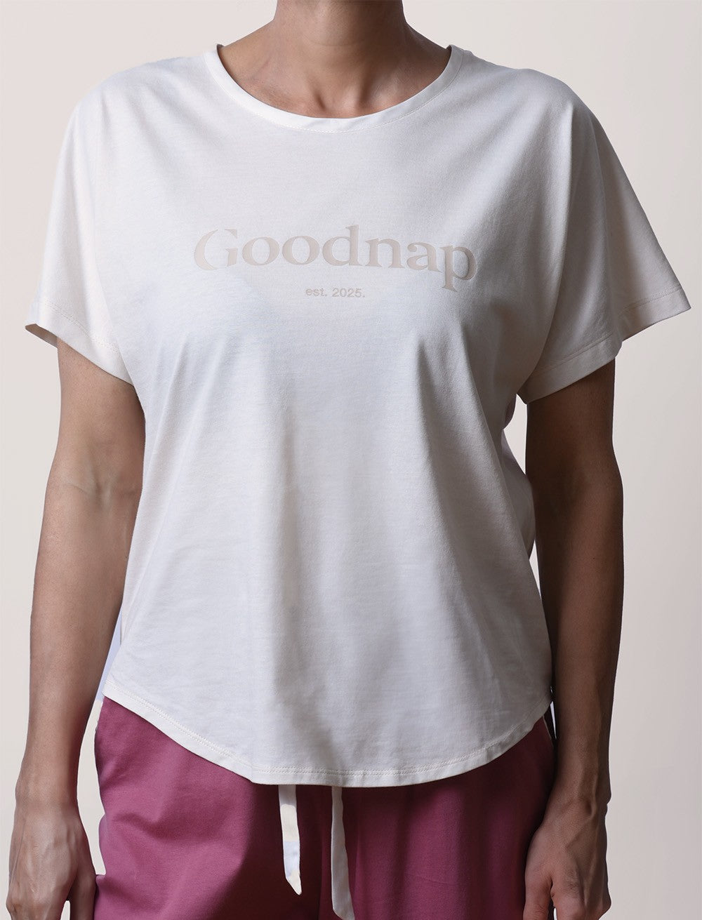 The Classic Organic Cotton Jersey Sokha Sleep Tee - Off-White