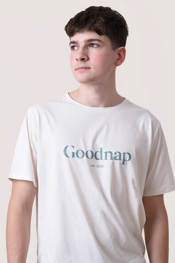 The Classic Men's Organic Cotton Jersey Sleep Tee - Cloud + Ocean Logo