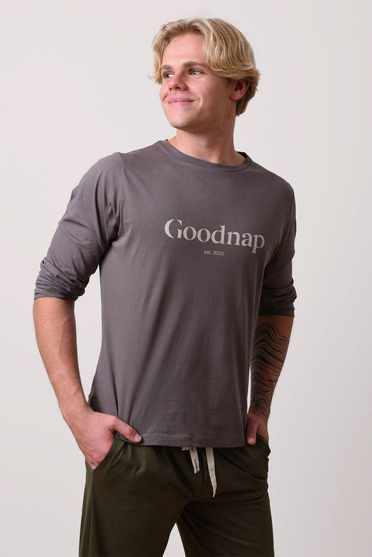 The Freedom Organic Cotton Pyjama Top - Truffle - Classic Logo Sleep-Tee