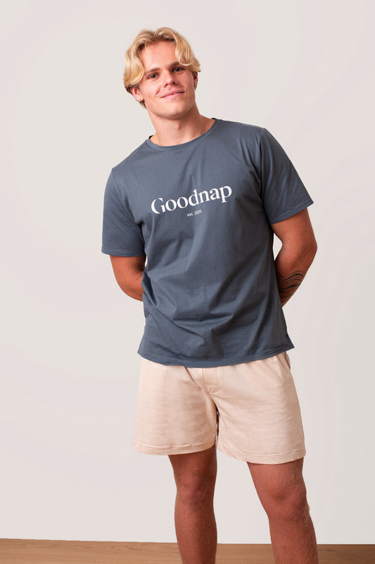 The Classic Men's Organic Cotton Jersey Sleep Tee - Ocean