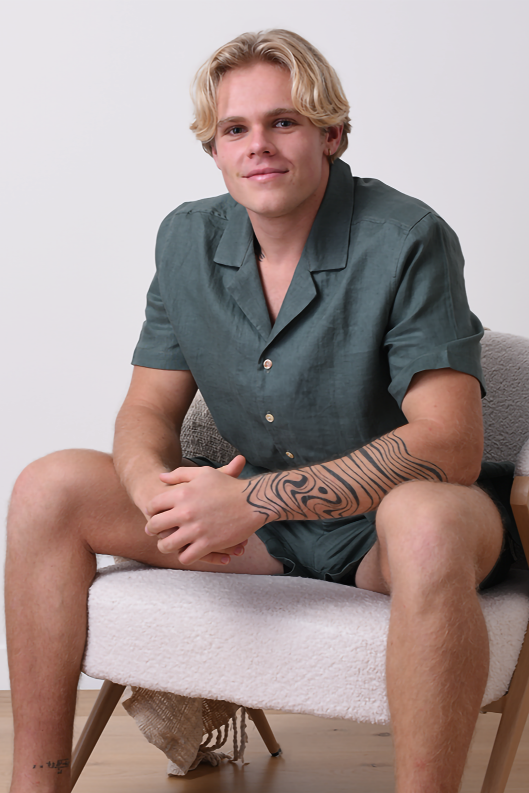 Drift Linen Shirt – Premium Organic European Flax™ Linen Men’s Shirt in Forest Green