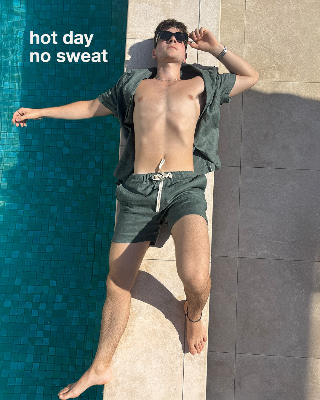 Drift Linen Shirt – Premium Organic European Flax™ Linen Men’s Shirt in Forest Green