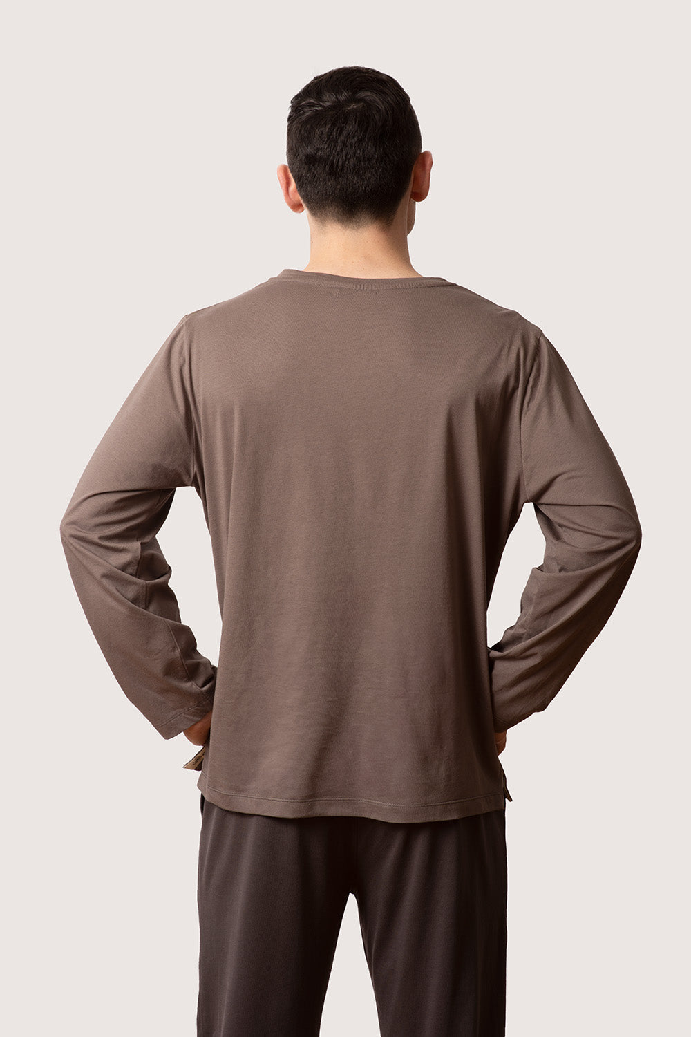 Men's Classic Long Sleeve Top - Organic Cotton - Truffle
