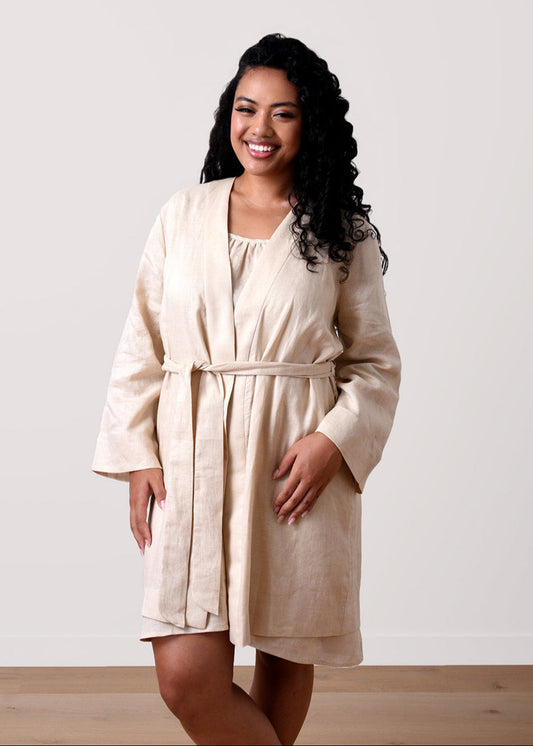 Renew Linen Robe – Sand