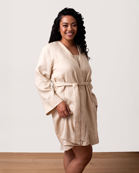 Renew Linen Robe – Sand