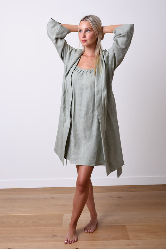 Sunkissed Linen Dress – Serene Green