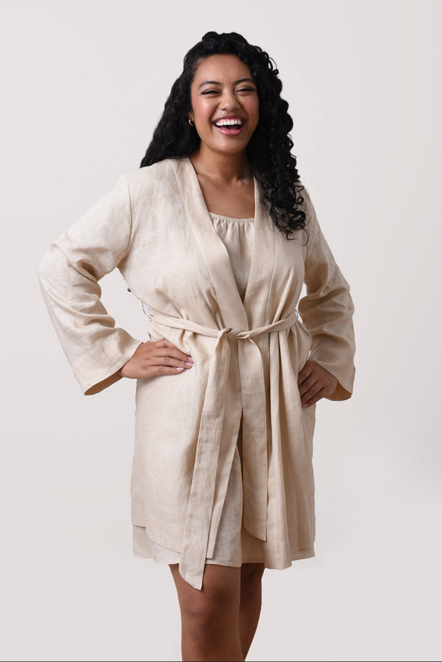Renew Linen Robe – Sand