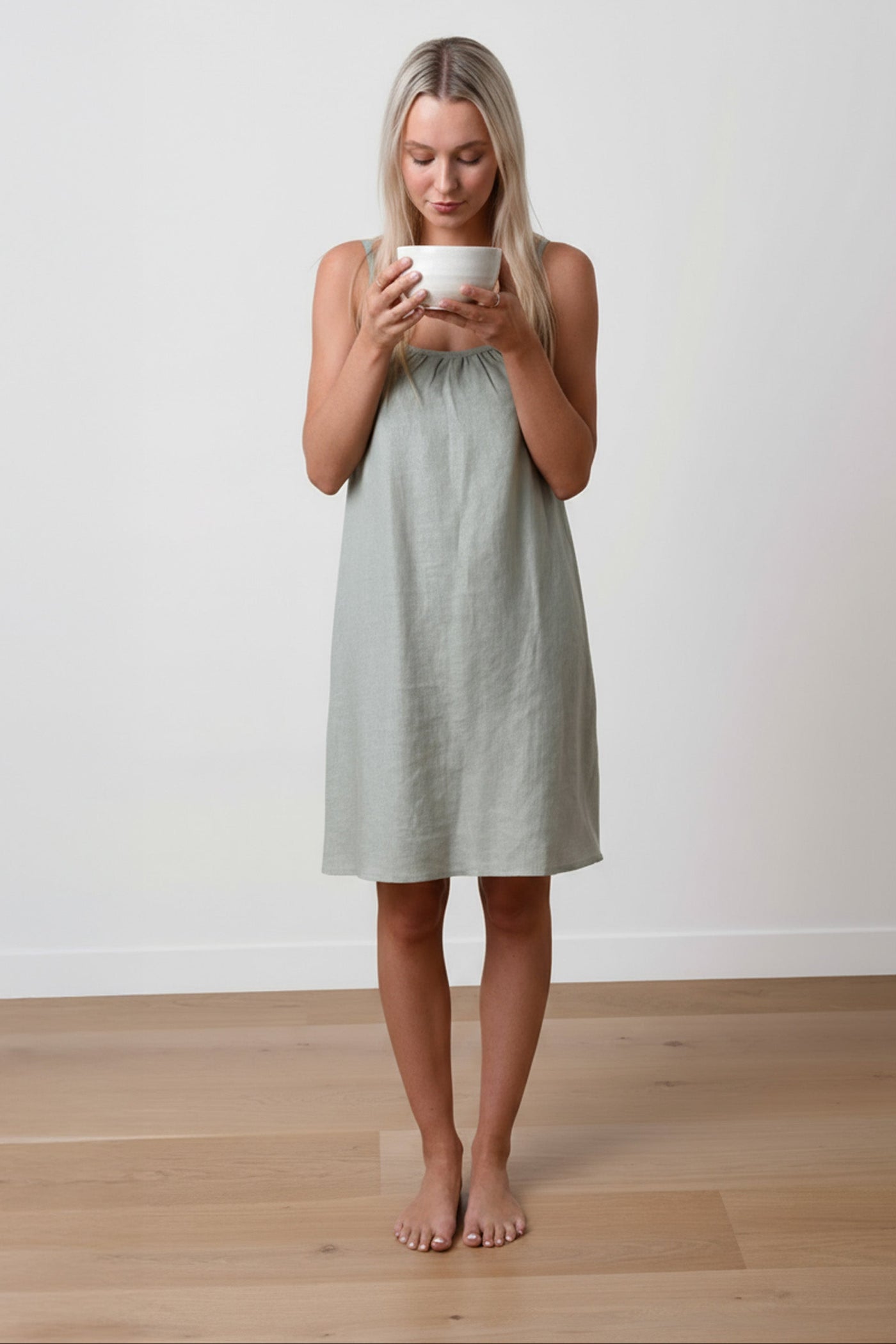 Sunkissed Linen Dress – Serene Green