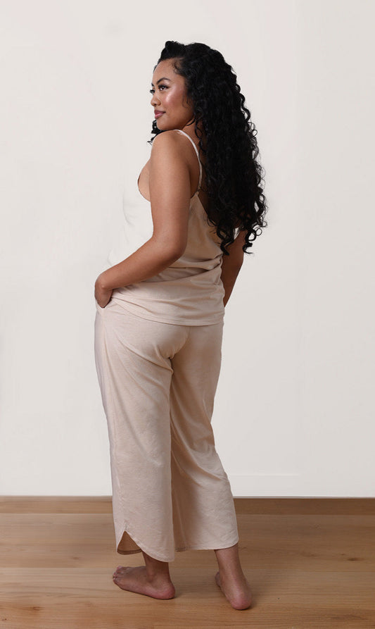 Sokha Cotton Camisole – Organic Cotton & Tencel™ Trim in Cream